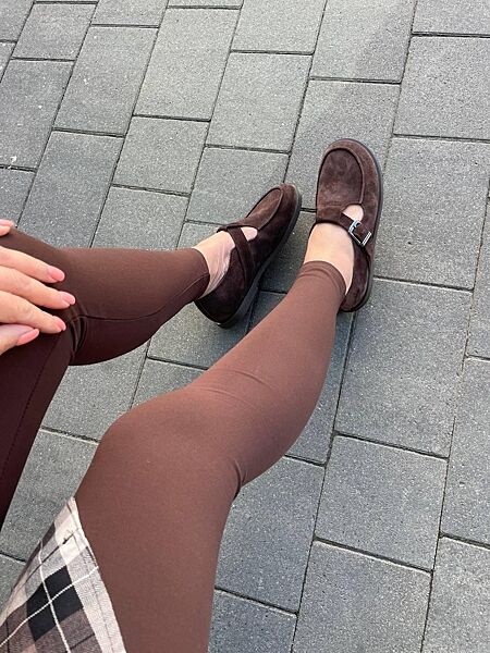 Лофери жіночі VANESSA T-304-02 шоколадні весна-осінь, замша натуральна 5830