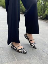 Балетки жіночі SEE SEVEN 1678 леопард весна-осінь, шкіра натуральна 5479
