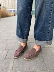 Лофери жіночі HENGJI 335-4 шоколадні весна-осінь, замша натуральна 5765