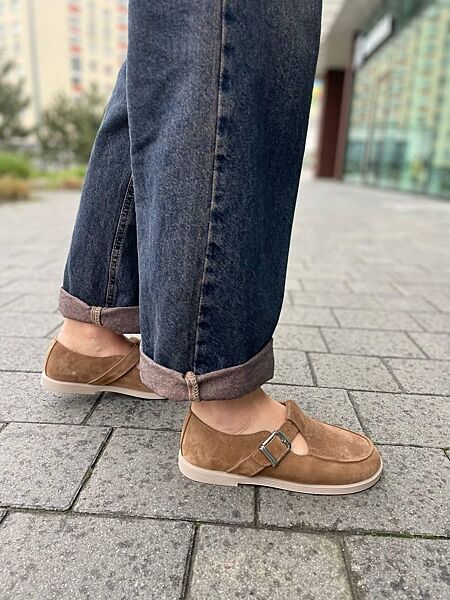 Лофери жіночі VANESSA T-304-01 пісочна весна-осінь, замша натуральна 5828