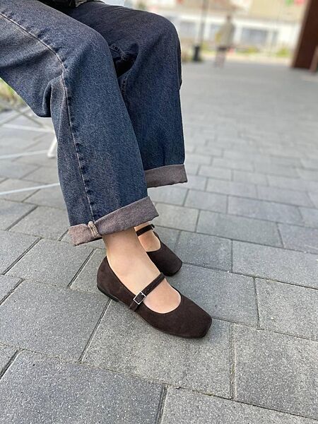 Балетки жіночі SEE SEVEN 1516 шоколадні весна-осінь, замша натуральна 5876