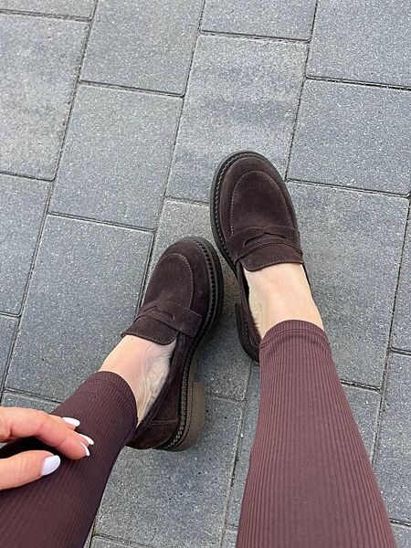 Туфлі жіночі ZEMIRA Астра/миндаль шоколадні весна-осінь, замша натуральна 5797