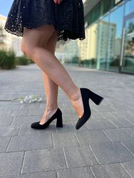 Туфлі жіночі SEE SEVEN 1392 чорні весна-осінь, замша/велюр натуральна 5400