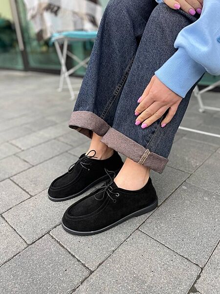 Тапулі жіночі Arcoboletto 189 чорні весна-осінь, замша натуральна 5823