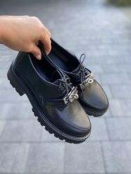 Туфлі жіночі Nikos 2129 чорні весна-осінь, шкіра натуральна 6036