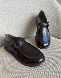 Лоферы женские VANESSA T-304-07 черные весна-осень, кожа лакированная 6035