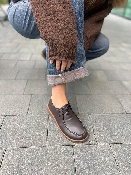 Топсайдеры женские Arcoboletto 189 коричневые весна-осень, кожа натуральная 6044