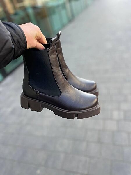 Черевики жіночі BIZONI 215/1 коричневі зима, шкіра натуральна 5635