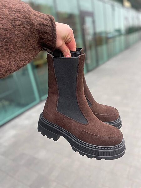 Черевики жіночі EDAN 71 коричневі зима, замша натуральна 5743