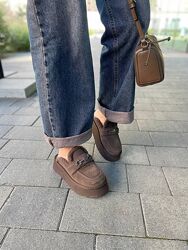 Угги женские ITTS BY080-24 коричневые зима, замша натуральная 6042