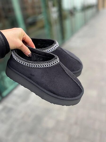 Угги жіночі 2222 чорні зима, замша натуральна 5772