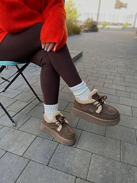 Угги женские ITTS S7985-35 коричневые зима, замша натуральная 6023