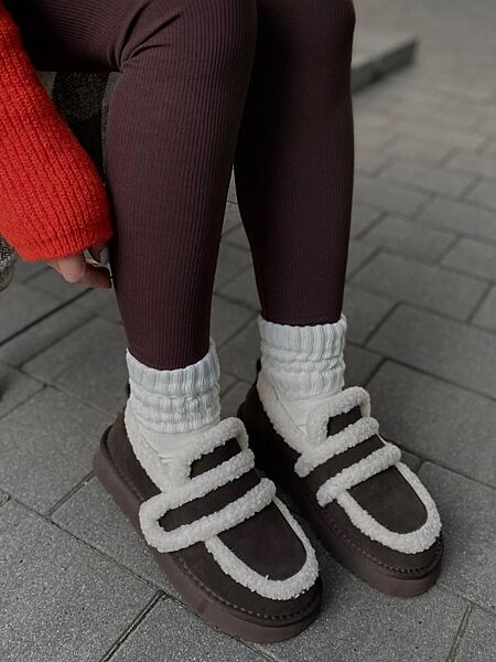 Угги женские ITTS 5269-41 коричневые зима, замша натуральная 6025