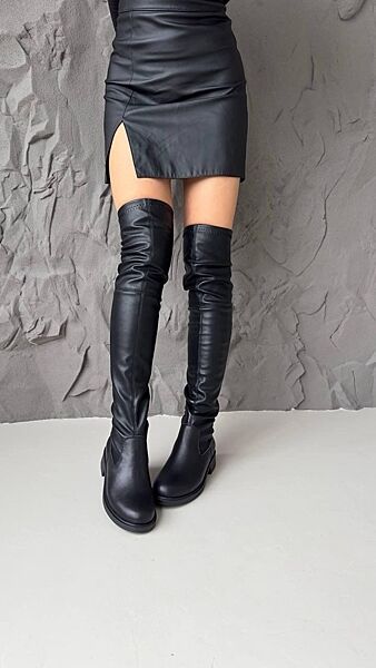 Ботфорты женские EDAN 288/1 черные зима евро-мех, кожа натуральная 6166