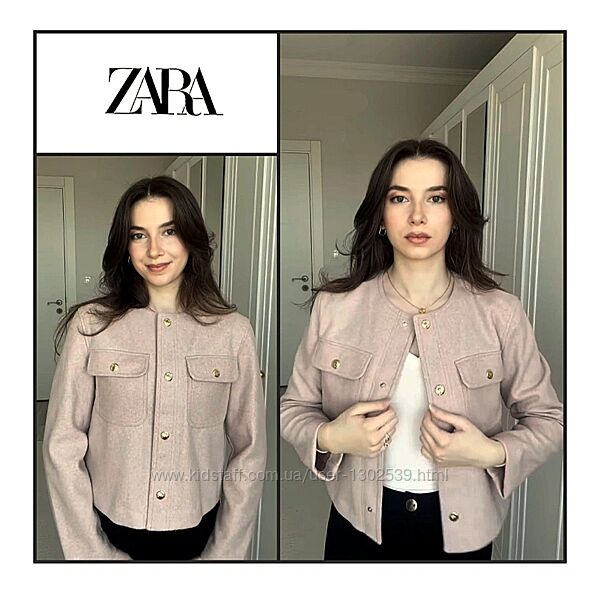 Куртка жакет XS-S Zara демісезонна з пальтової тканини жіноча вітровка