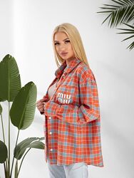 Сорочка в  клітинку  турецька  фланель 