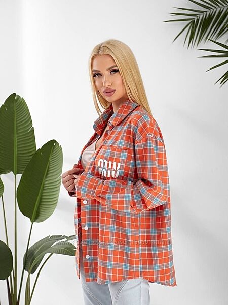 Сорочка в  клітинку  турецька  фланель 