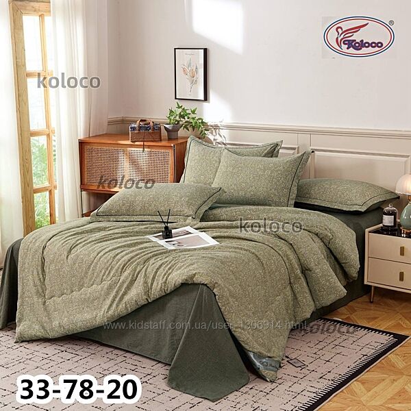 Бавовняні комплекти з ковдрою у квіткових принтах  