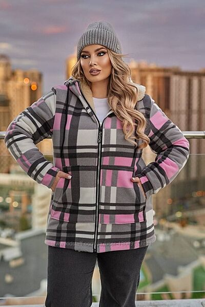 Подовжена куртка з хутром овчина