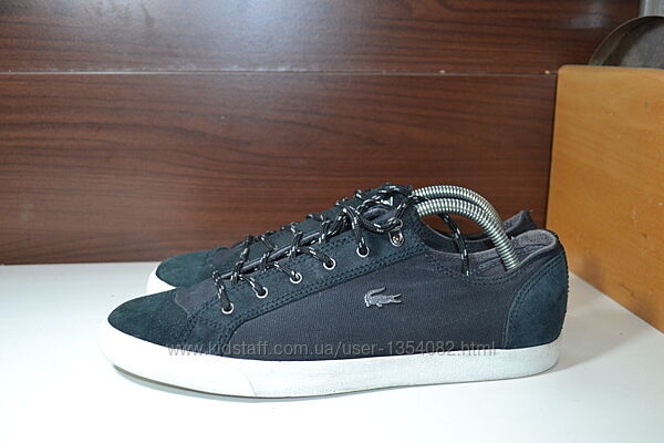 lacoste 42.5р кеды оригинал кожаные текстиль кроссовки сникерсы