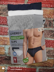 Арт.0222 набір чоловічі трусики бріфисліпи 3шт від livergy размер євро l/
