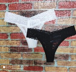 Арт.0288 набір 2шт трусики танга мереживні від h&m розмір євро s
