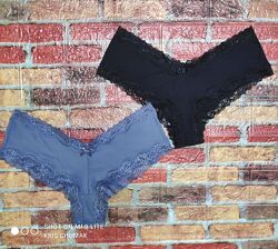 Арт.0299 трусики бразиліана з мереживом набір 2 шт від h&m розмір євро