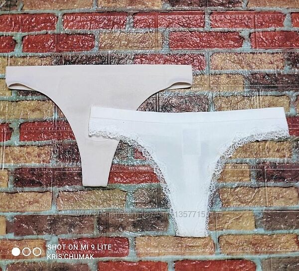 Арт.0329 набір 2шт трусики -танга рубчик від h&m розмір євро l