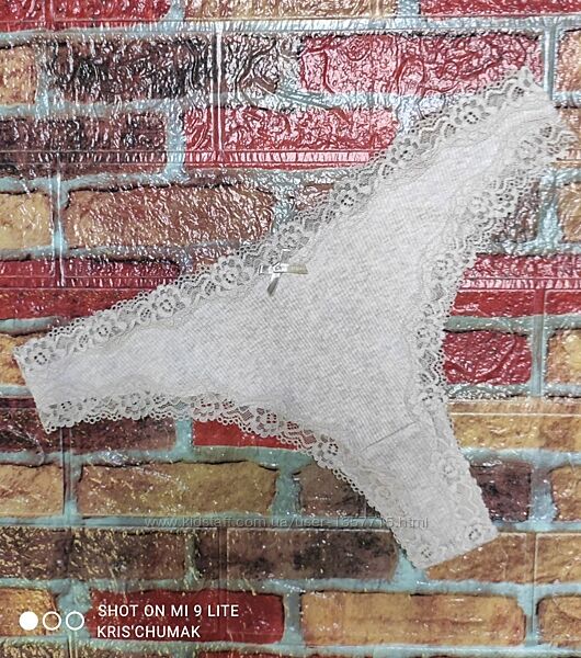 Арт.0331 трусики танга-бразиліана з мереживом від h&m розмір євро l