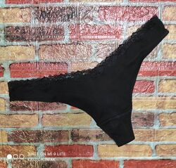 Арт.0355 трусики -танга рубчик з мереживом від h&m розмір євро хl