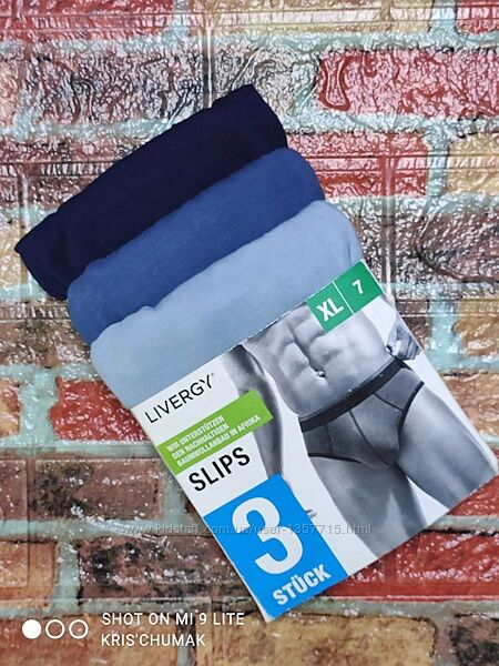 Арт.0404 набір чоловічі трусики бріфисліпи 3шт від livergy разміlр євро х