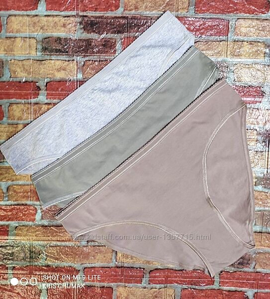 Арт.0487 набір 3шт трусики жіночі сліпибріфи від c&a розмір євро xxl