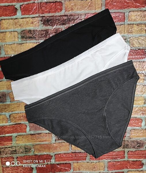 Арт.0493 набір 3шт трусики жіночі сліпибріфи від c&a розмір євро xxl
