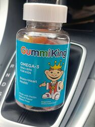 Gummiking омега-3 ДГК і ЕПК для дітей, полуниця, апельсин і лимон, 60жувал