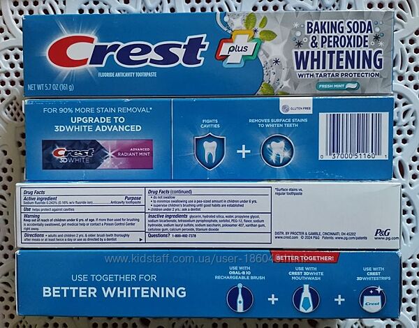 Бездоганна посмішка з Crest Plus Baking Soda & Peroxide Whitening 161g. -US