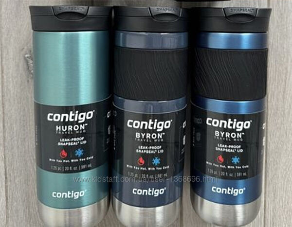 590 мл, термокружки Contigo контиго BYRON SnapSeal баирон