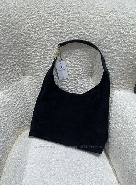 Італійська замшева сумка з шкіряною ручкою