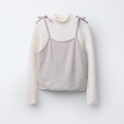 Білий гольф zara з жилетом для дівчинки водолазка 140, 146, 152, 158, 164