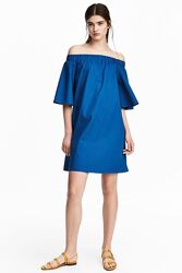 Синя сукня з відкритими плечима H&M p. L