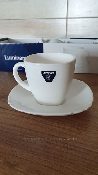 Чашка 220 мл. і блюдце Luminarc. Оригінал. Нова. Скло. Для кави та чаю.