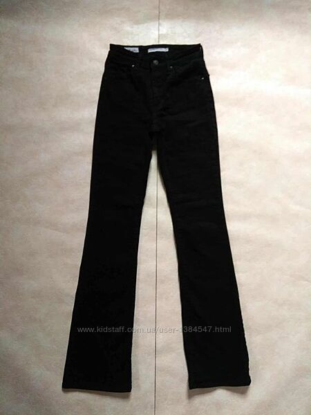 Брендовые черные джинсы клеш бут с высокой талией Levis, 34 размер.
