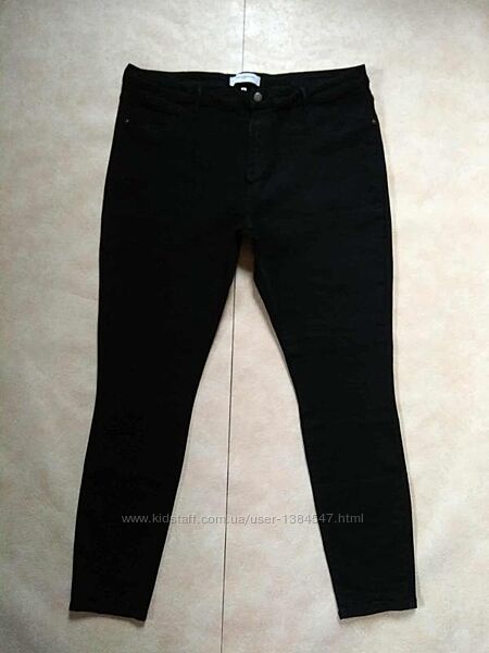Брендовые черные джинсы скинни с высокой талией Only, 20 размер.