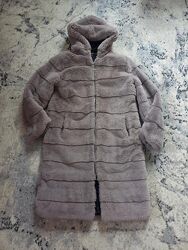 Длинная теплая эко шуба, L размер. 