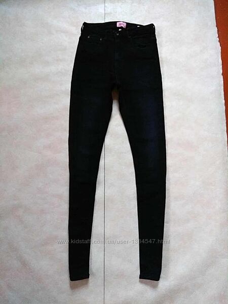 Брендовые черные джинсы скинни с высокой талией на высокий рост Only, 36 р 