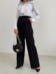 Классические брендовые штаны брюки палаццо трубы с высокой талией H&M, 18 р