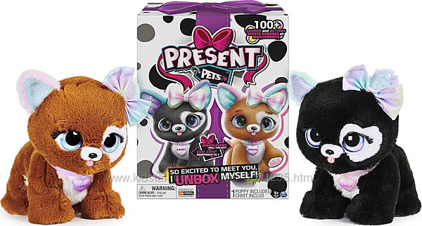 Iнтерактивна М&acuteяка іграшка-сюрприз Spin master Present pets