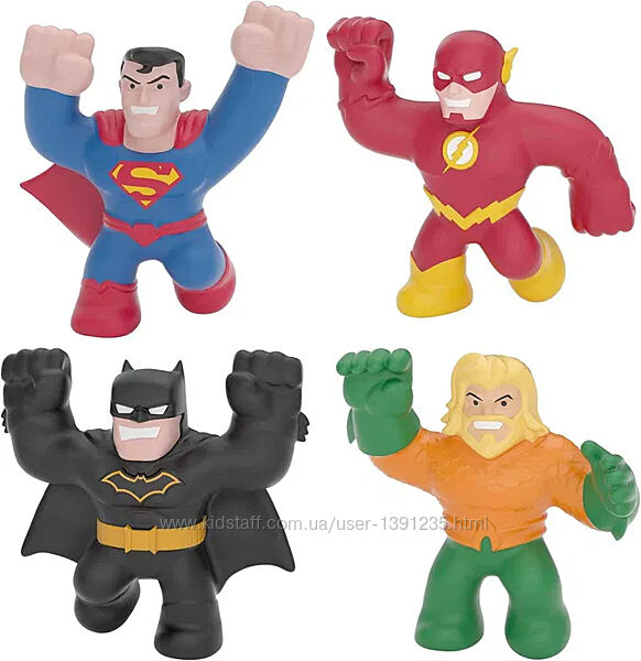 Goo Jit Zu DC Aquaman, Flash, Batman, Superman гуджитсу набір 4 героя
