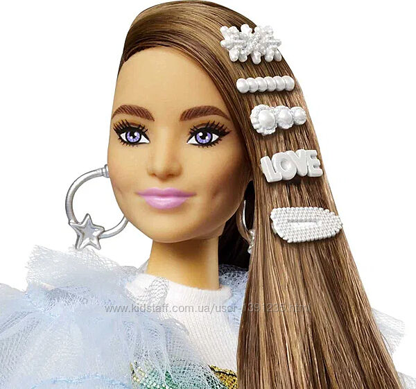 Барбі Екстра Barbie Extra 9 GYJ78 у райдужній сукні з крокодилом