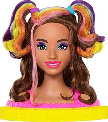 Голова манекен  Барбі для створення зачісок райдужне волосся Barbie   HMD80