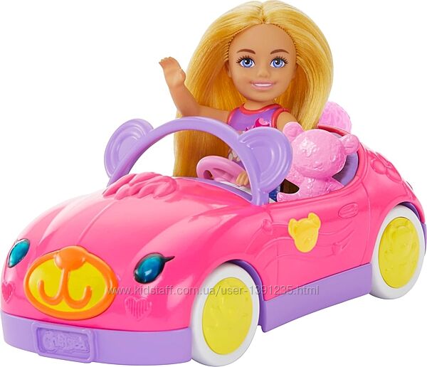Ігровий набір Barbie Chelsea лялька Челсі та кабріолет з ведмедиком  